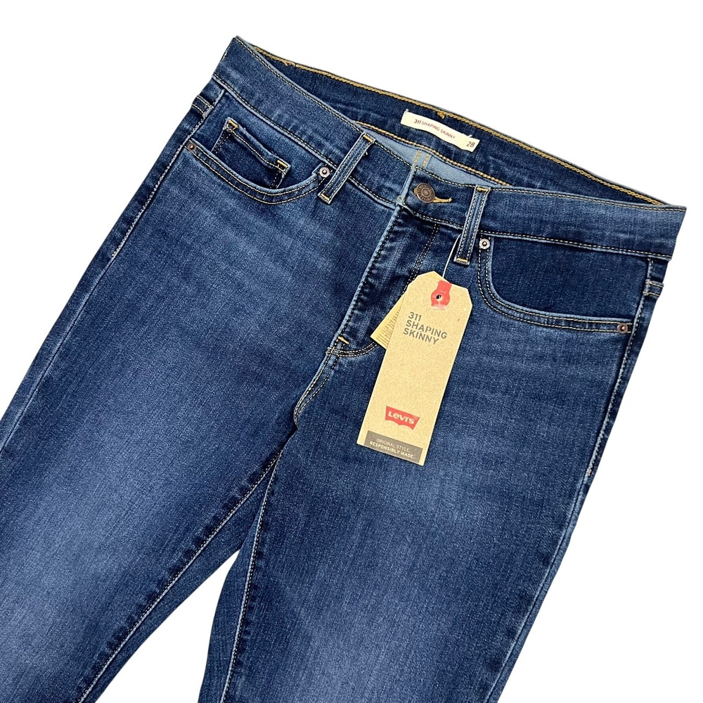 Levis 311 Shaping Skinny Jeans Womens 28 x 30L Medium Blue Dark Wash Denim *NEW